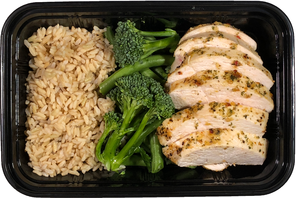 Lemon Pepper Chicken Breast with Brown Rice & Vegetables